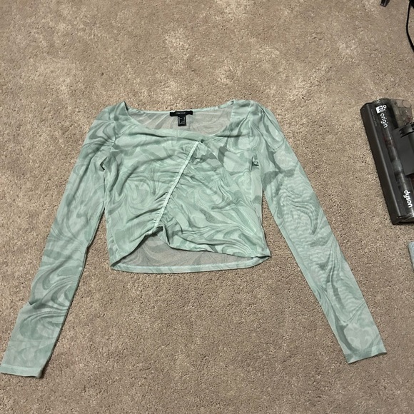 Forever 21 mesh green top - Picture 1 of 2
